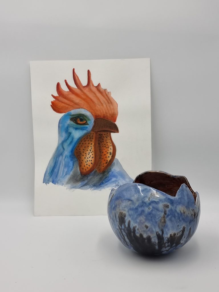 Blue Cok makes blue egg
